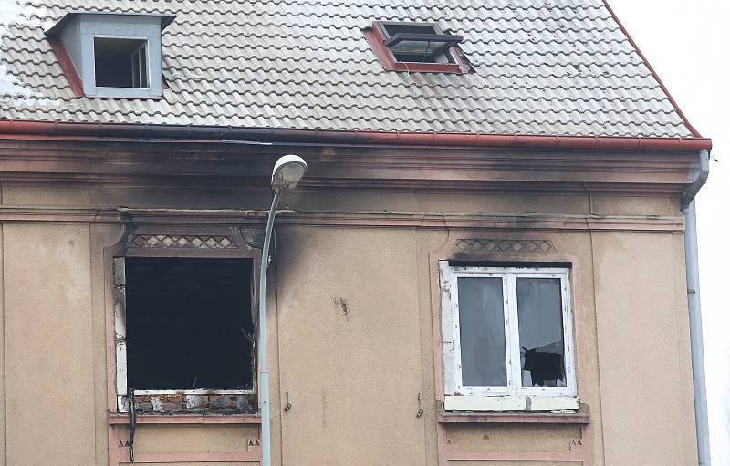 Požár domu v Hrbovické ulici v Předlicích.