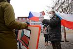 Demonstrace proti vládním protiepidemickým opatřením v centru Ústí nad Labem