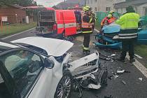 Nehoda dvou aut u Libouchce.