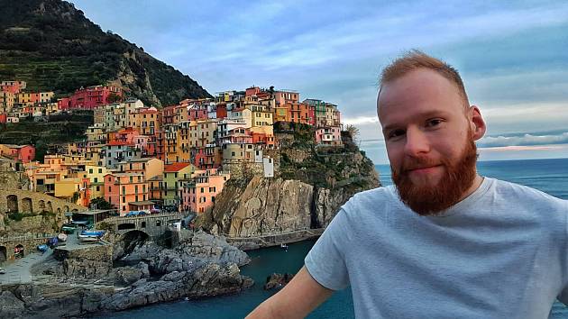 Student UJEP Michal Kubů v Itálii
