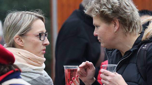 Svatomartinská vína mohli obyvatelé Ústí nad Labem ochutnat v pondělí na Lidickém náměstí.