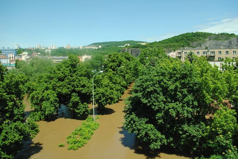 Voda v Ústí nad Labem, středa 5. června 2013.