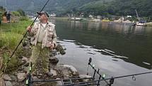 Rybářská stráž a policie kontrolovala rybáře při lovu na březích Labe mezi Brnou a Píšťany.