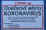 Odběrové místo pro odebírání vzorku na koronavirus u Masarykovy nemocnice v Ústí nad Labem