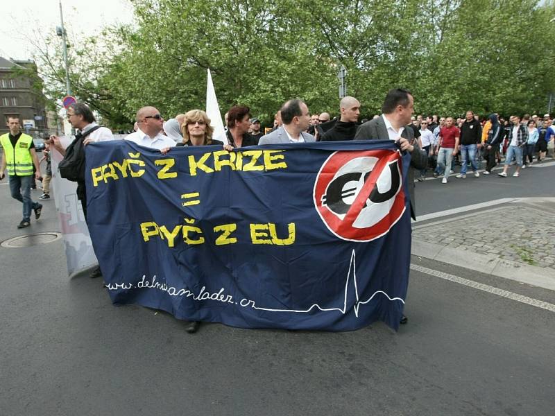 Prvomájový pochod v Ústí nad Labem.