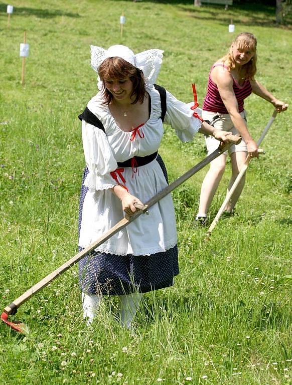 Sedmého ročníku soutěže ručního sekání trávy v areálu zámku ve Velkém Březně se v sobotu zúčastnilo dvanáct soutěžících. 