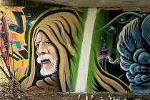 Na novém graffiti Lukáše Zadka Brožovského v Ústí nad Labem je generál Petr Pavel alias generál Obi-Wan Kenobi z Hvězdných válek.
