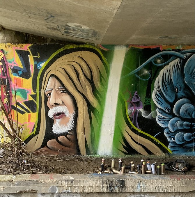 Na novém graffiti Lukáše Zadka Brožovského v Ústí nad Labem je generál Petr Pavel alias generál Obi-Wan Kenobi z Hvězdných válek.