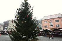 Vánoční strom na Mírovém náměstí.