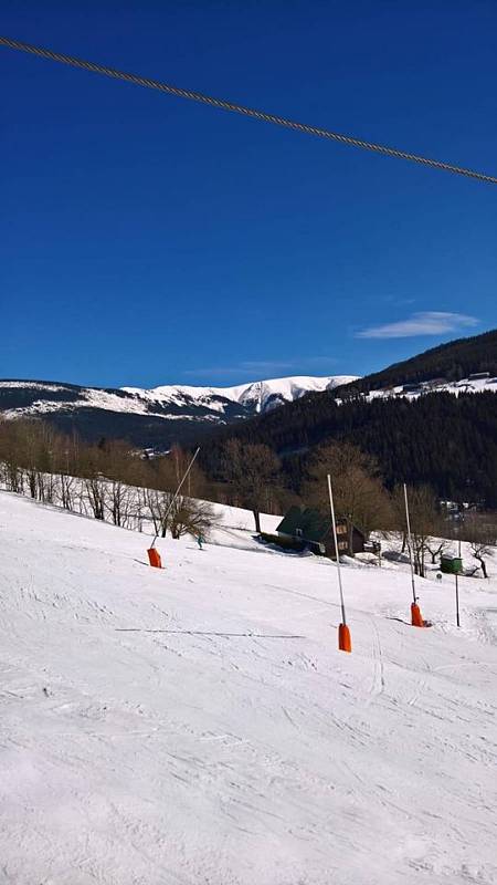 Týdenní lyžařský výcvik žáků 4. a 7. tříd Fakultní základní školy České mládeže v Krkonoších