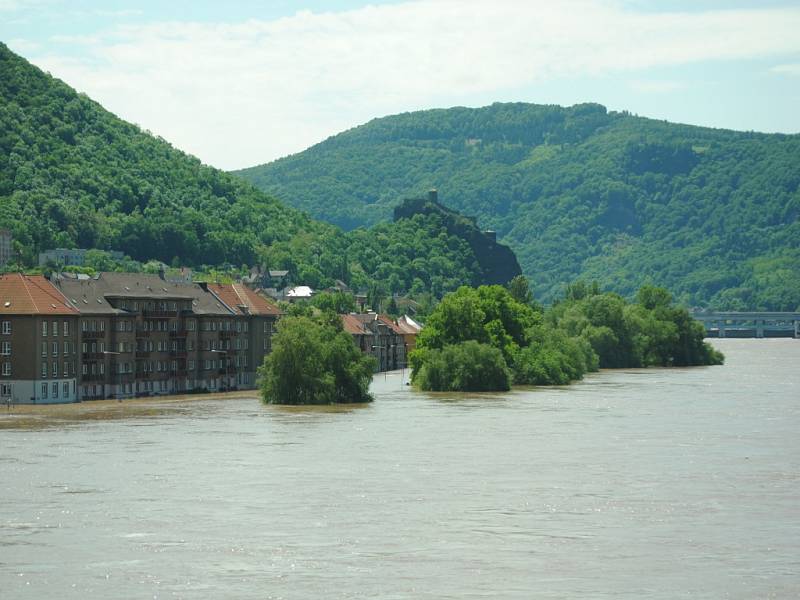 Voda v Ústí nad Labem, středa 5. června 2013.