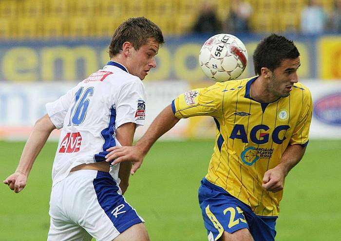 Z utkání v rámci dohrávky 5. kola Gambrinus ligy severočeské derby mezi Ústím nad Labem a Teplicemi.