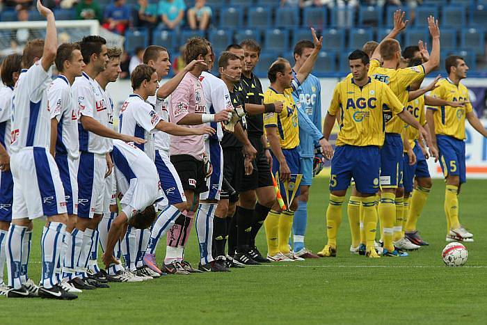 Z utkání v rámci dohrávky 5. kola Gambrinus ligy severočeské derby mezi Ústím nad Labem a Teplicemi.