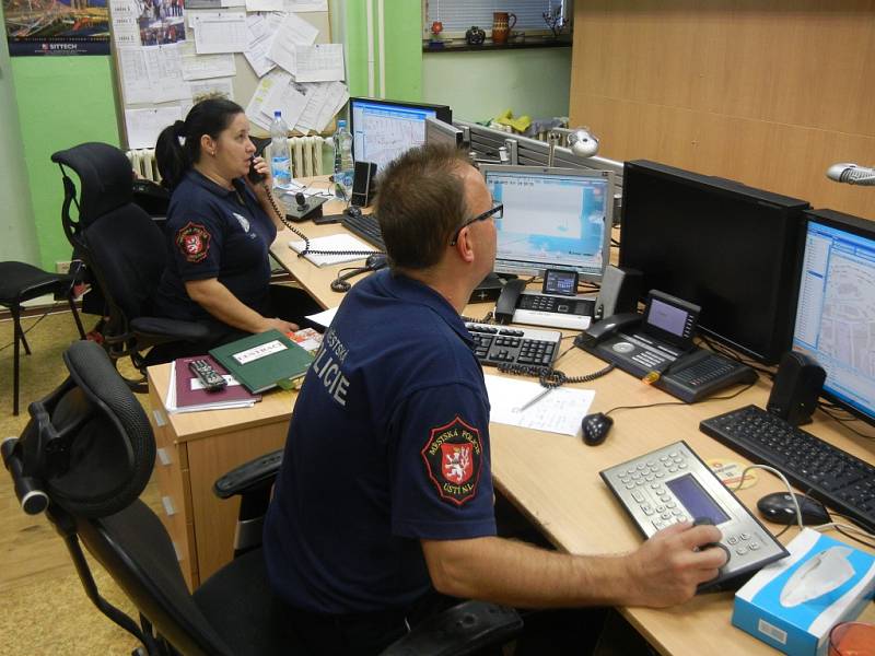 Operační středisko Městské policie Ústí nad Labem. 