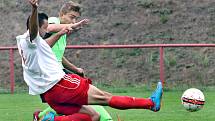 Fotbalisté Chuderova (v zelenočerném) zvítězili v 5. kole I. A třídy na hřišti Střekova 5:4. Foto: Deník/Rudolf Hoffmann