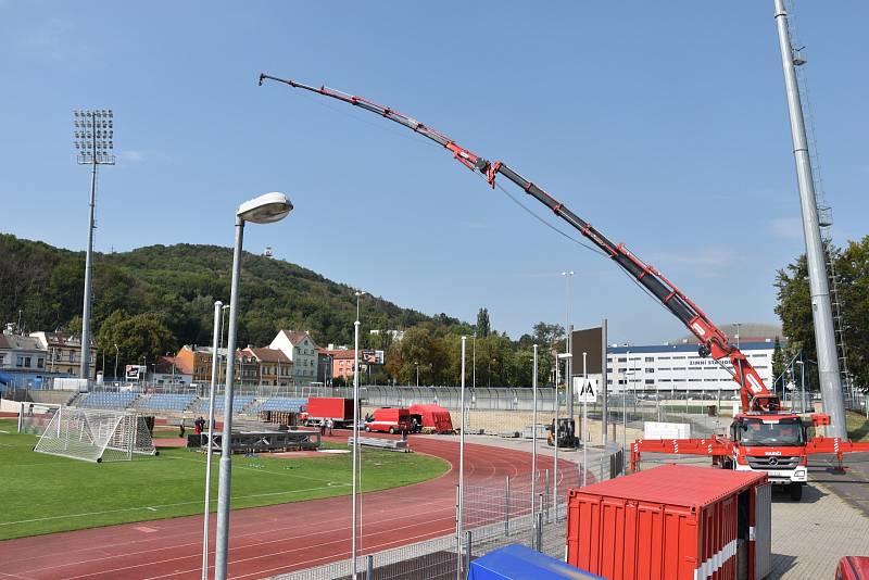 Přípravy na Mistrovství ČR v požárním sportu 2019 v Ústí nad Labem, pondělí 26. srpna