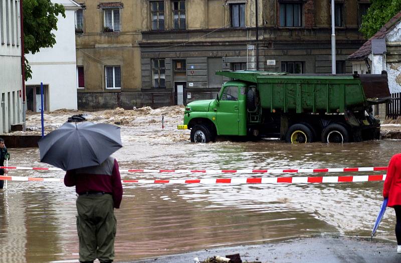 Povodně v roce 2002. Dubí u Teplic.