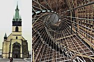 Vizualizace schodiště na šikmou věž kostela Nanebevzetí Panny Marie v centru Ústí nad Labem