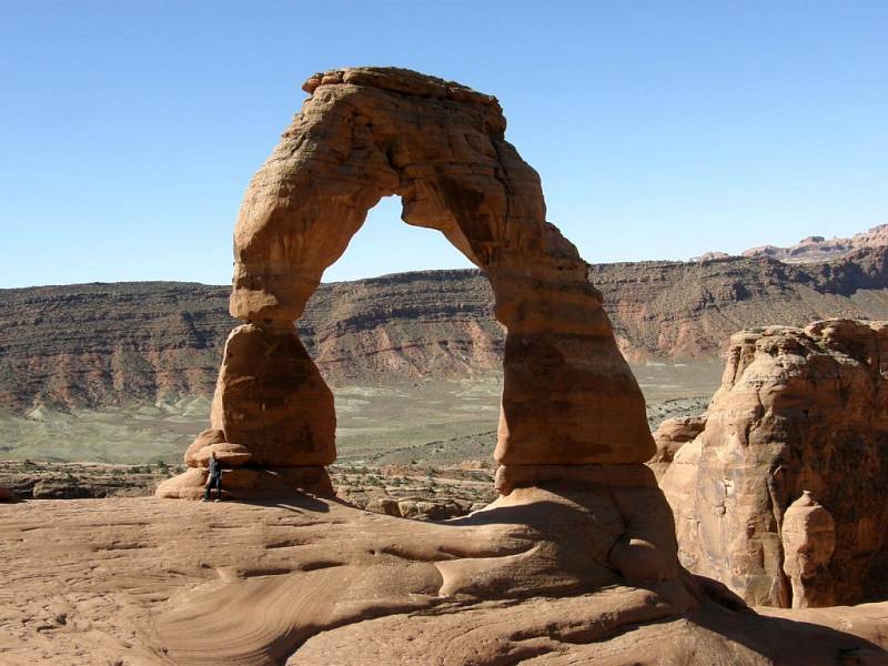 Delicate Arch, národní poklad Utahu, státu USA.