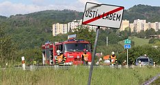 Místo tragické nehody u Ústí nad Labem