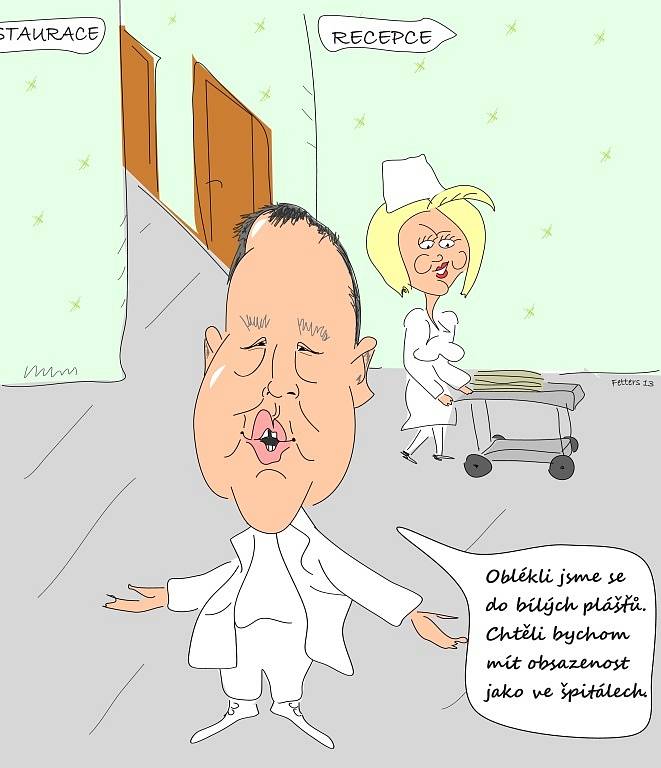 KARIKATURA: Ředitel ústeckého hotelu Clarion David Matušinský.