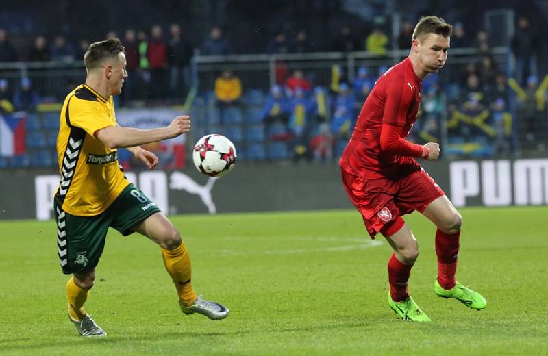 Přípravné fotbalové utkání v Ústí nad Labem - ČR - Litva 3:0. 