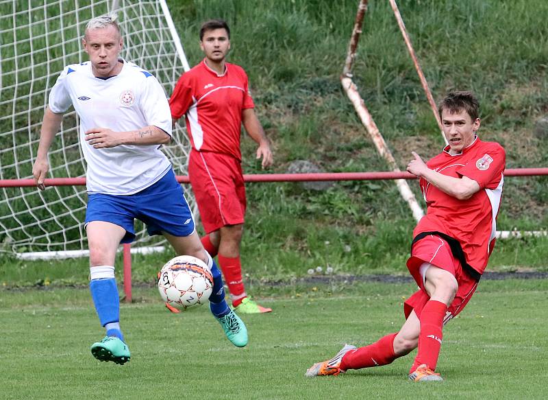 I.A třída. Střekov (červení) zvítězil nad Proboštovem (bílomodří) 4:2. I. A třída 2018/2019