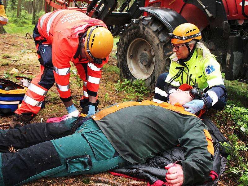 Záchranáři z celého Ústeckého kraje cvičili v Ostrově u Tisé na Ústecku. Plnili náročné úkoly nejen z urgentní medicíny, klání bylo ale také plné adrenalinu. Stanoviště prověřovala také jejich psychickou odolnost a fyzickou zdatnost.