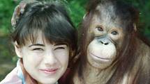 Ústecký orangutan a poslední Miss Československa Pavlína Babůrková v roce 1992.