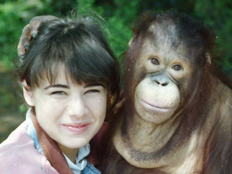 Ústecký orangutan a poslední Miss Československa Pavlína Babůrková v roce 1992.