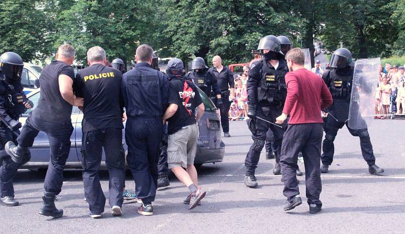 Den s policií u zimního stadionu v Ústí