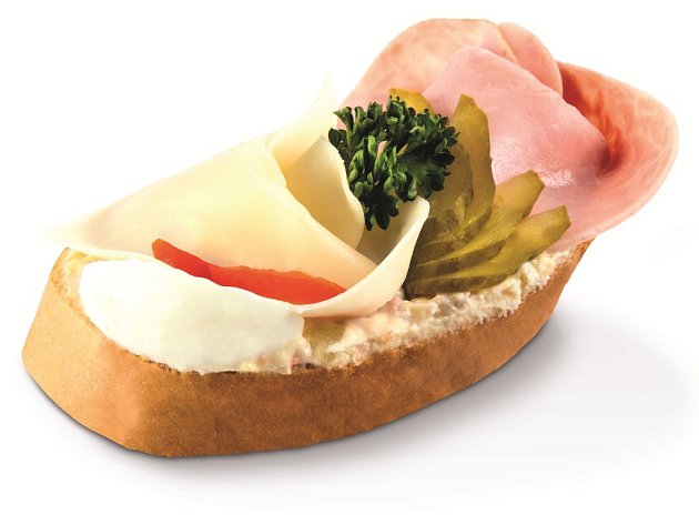 Obložený chlebíček. Ilustrační foto.