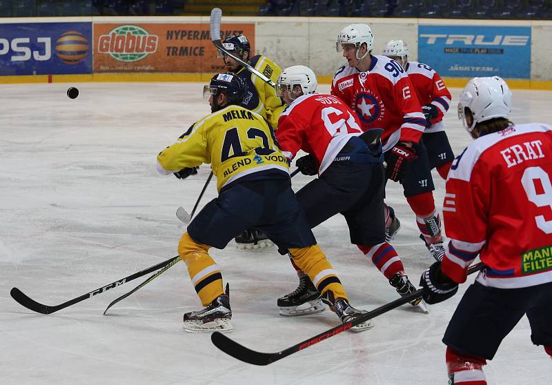 Hokejové utkání mezi Ústím nad Labem a Třebíčí, 41. kolo WSM Ligy