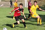 Fotbalisté Brné (v červenočerném) porazili doma Litoměřicko B 7:1.Foto: Deník/Rudolf Hoffmann