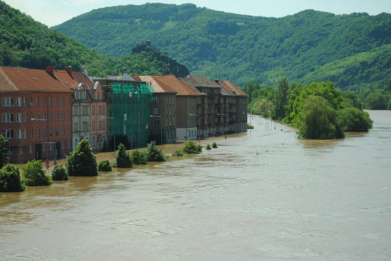 Voda v Ústí nad Labem, středa 5. června 2013.