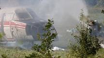Námětem cvičení záchranářů byla nehoda dopravního letadla.