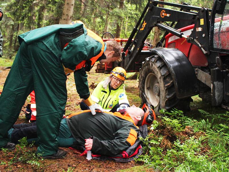 Záchranáři z celého Ústeckého kraje cvičili v Ostrově u Tisé na Ústecku. Plnili náročné úkoly nejen z urgentní medicíny, klání bylo ale také plné adrenalinu. Stanoviště prověřovala také jejich psychickou odolnost a fyzickou zdatnost.