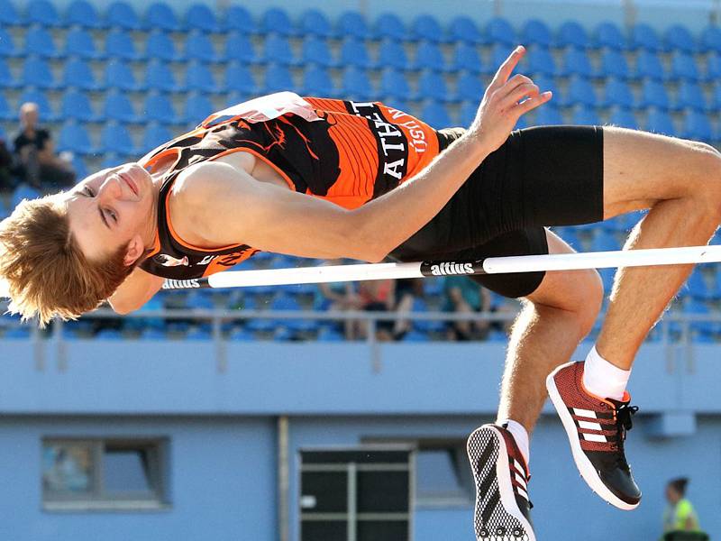 Baráž o extraligu v atletice mužů, září 2018 v Ústí nad Labem. Foto: Deník/Rudolf Hoffmann. Matěj Ščerba