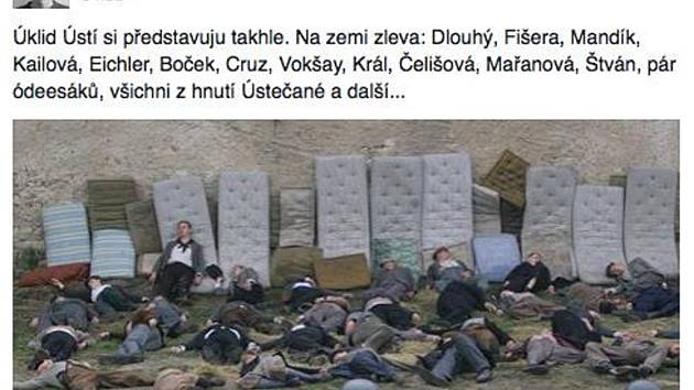 Snímek z filmu Lidice s komentářem Jiří Maryško smazal, ale po internetu stále koluje.