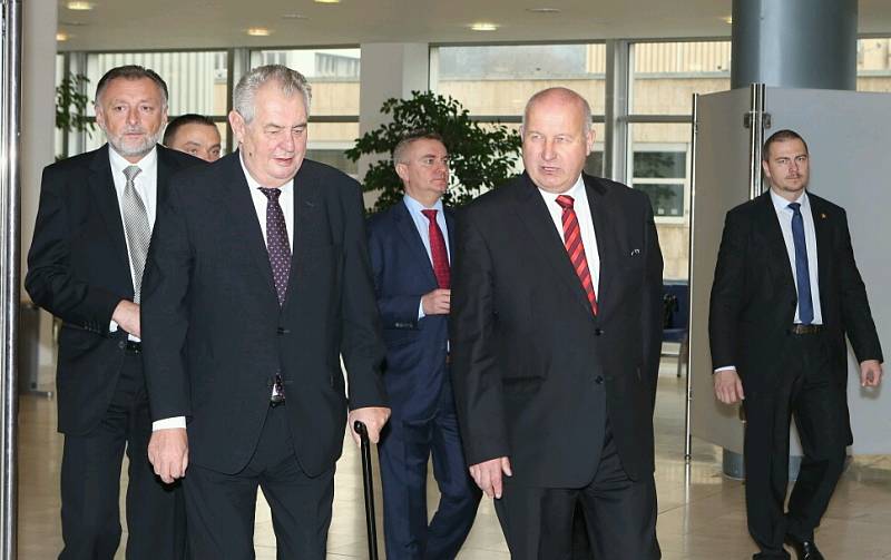 Prezident Miloš Zeman na krajském úřadě.