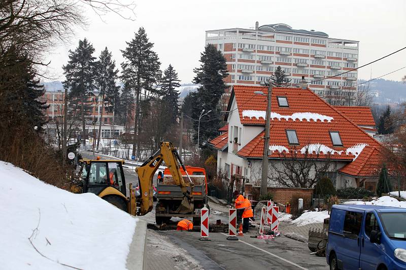 Oprava kanalizace v  ulici Hradská ve Zlíně.