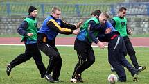 Příprava reprezentace ČR v rugby na Stadionu mládeže ve Zlíně.