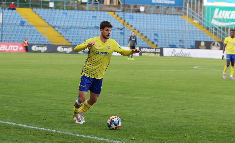 Stoper fotbalistů Zlína Lukáš Vraštil při zápase s Mladou Boleslaví.