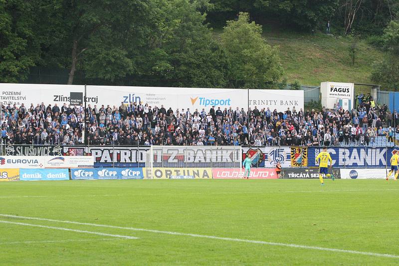 Fotbalisté Zlína (žluté dresy) se ve středu doma utkali s Baníkem Ostrava.