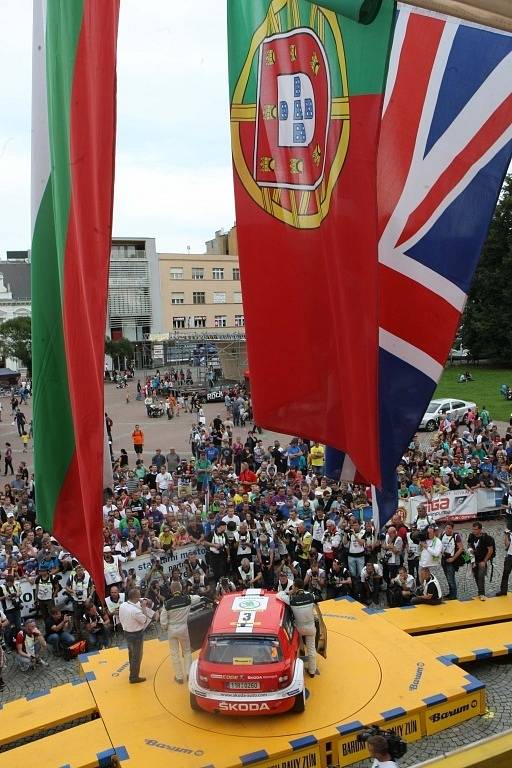 Barum Czech Rally Zlín 2014. Start na náměstí Míru ve Zlíně