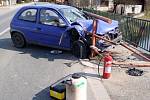 Nehoda Opelu Corsa ve Slavičíně 