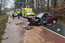 Dopravní nehoda u obce Petrůvka na Zlínsku.