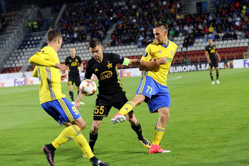 Zápas Evropské ligy FC FASTAV Zlín - FC Sheriff Tiraspol na Andrově stadionu v Olomouci