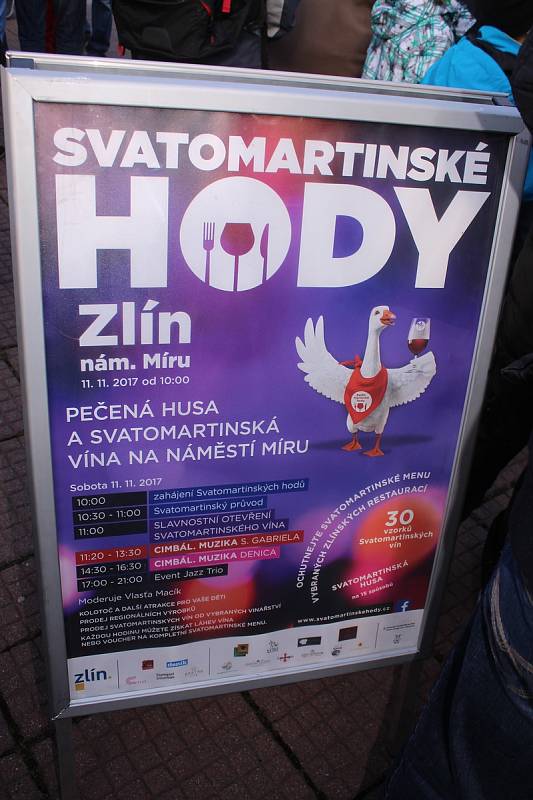 Svatomartinské hody a průvod ve Zlíně. Otevírání  svatomartinských vín.