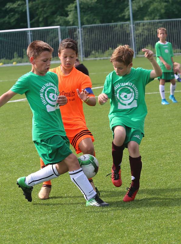 Fotbal McDonlads Cup. Krajské kolo Vršava Zlín. ZŠ Trávníky Otrokovice  (v zeleném) - ZŠ Sportovní Uherské Hradiště